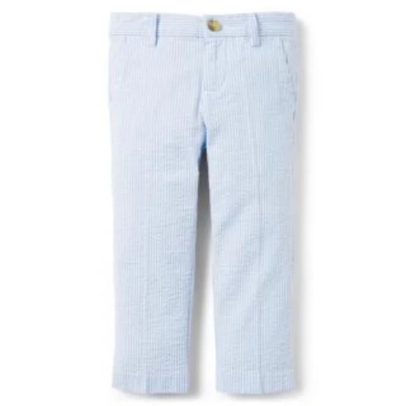Janie and Jack Sky Blue Stripe Seersucker Pant Sizes: 3-6M 12-18M - Picture 1 of 3